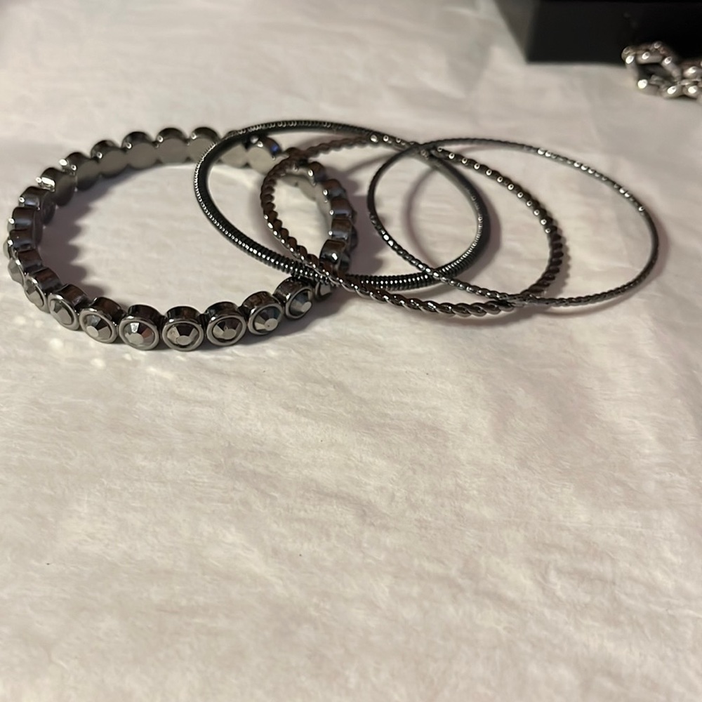 Four bangles gun metal black